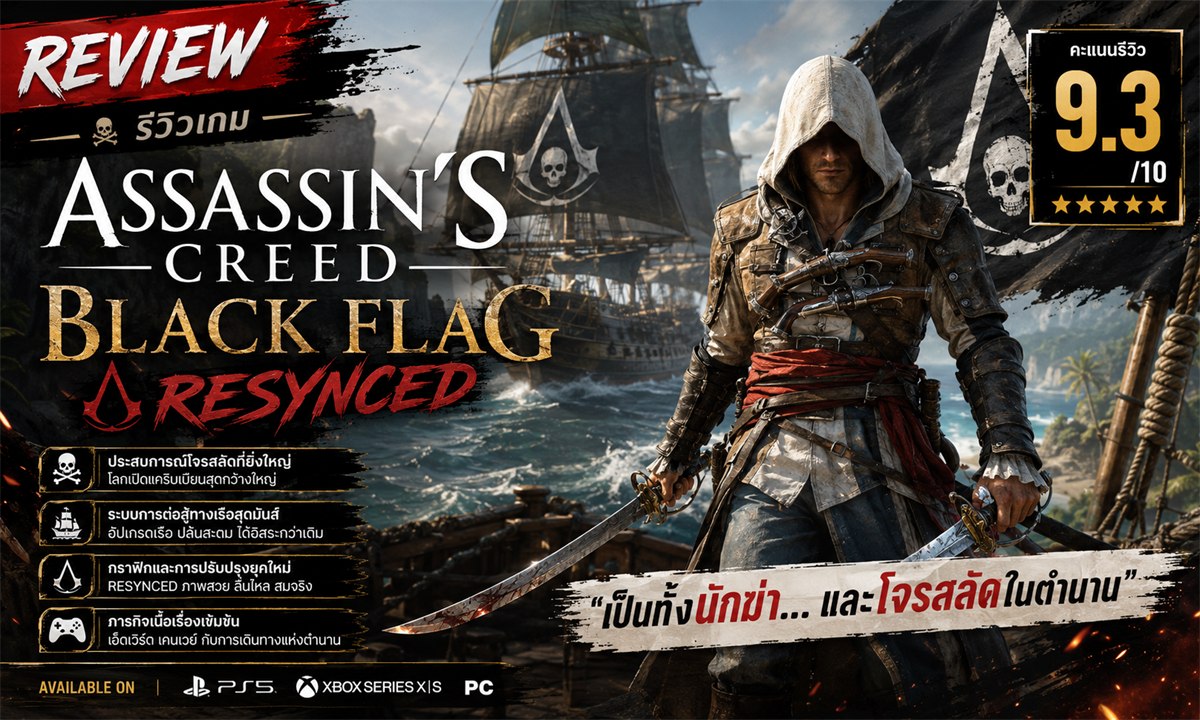 Assassin's Creed Black Flag Resynced รีวิวเกม รูปปก
