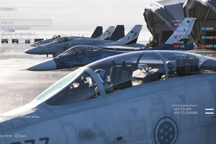 เครื่องบินรบบนลานบินใน Ace Combat 8