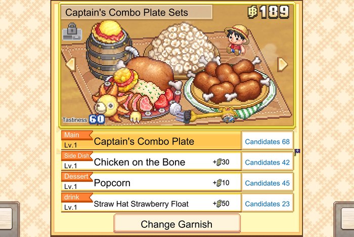 ONE PIECE Grand Gourmet มือถือ เซ็ตเมนูอาหาร